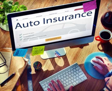 insurance website on a computer