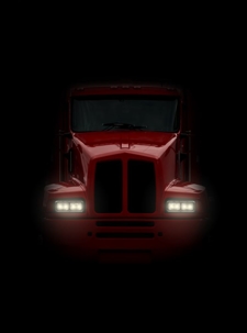 red semi truck front
